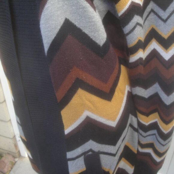 Missoni Cardigan Chevron Design Open Rayon Quality Knit Sweater Size Med - Picture 7 of 11